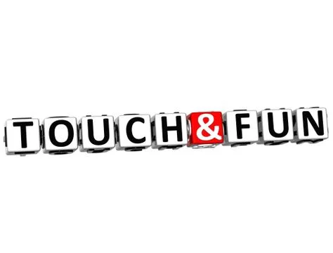 3d touch and fun button click here block text イラスト素材