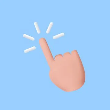 3d touch screen, hand pointing gesture, イラスト素材