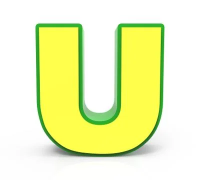 3D Toy letter  U Stock Illustration