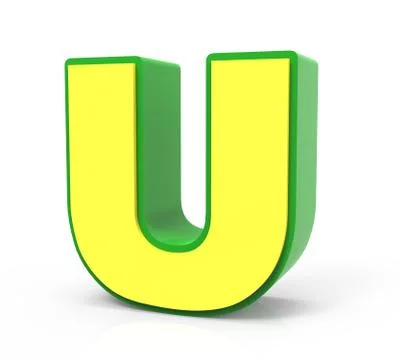 3D Toy letter  U Stock Illustration