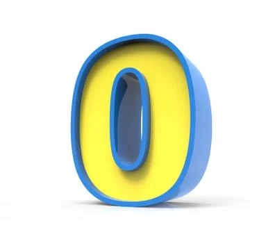 3D toylike number 0 Stock Illustration