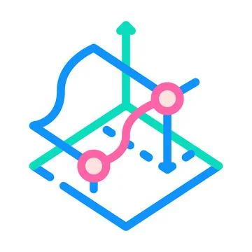 3d tracking color icon vector illustration flat 스톡 일러스트