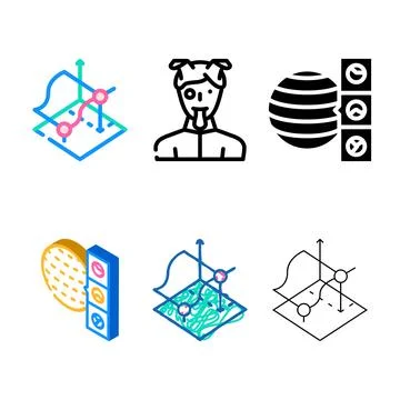3d tracking color icon vector flat designs Stock Illustration
