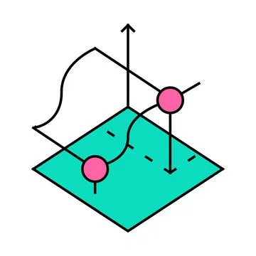 3d tracking flat icon color illustration Stock Illustration