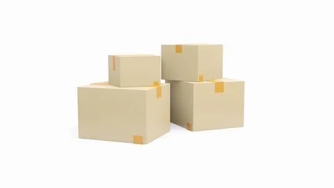3D Tracking parcel in cardboard box. Order delivery confirmation. 库存插图