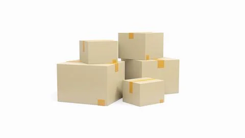 3D Tracking parcel in cardboard box. Order delivery confirmation. Stock Illustration