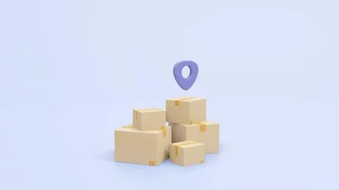 3D Tracking parcel in cardboard box. Order delivery confirmation. イラスト素材