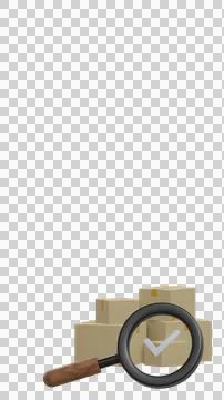 3D Tracking parcel in cardboard box. Order delivery confirmation. Track the.. Stock Illustration