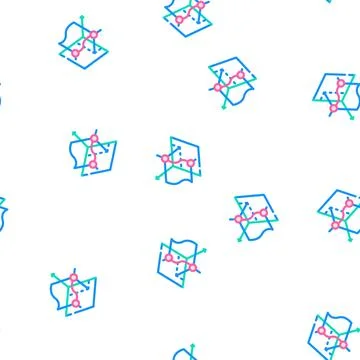 3d tracking vector seamless pattern flat Illustrazione stock