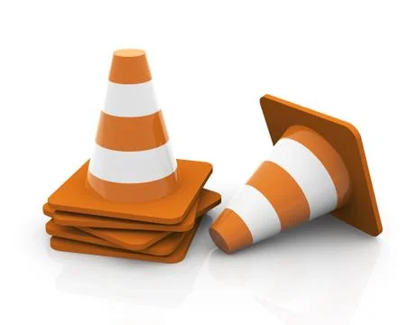 3d traffic cones - stacked Stock Illustration