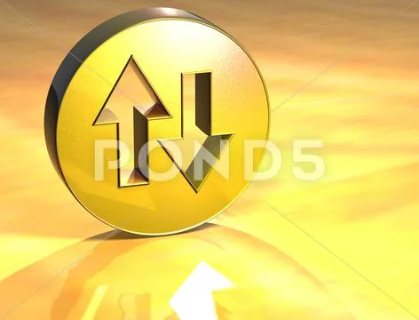 3d traffic gold sign Stock Illustration