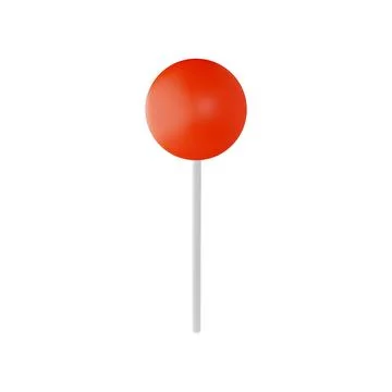 3D traffic sign icon in the form of a red circle on an iron station Stock Illustration