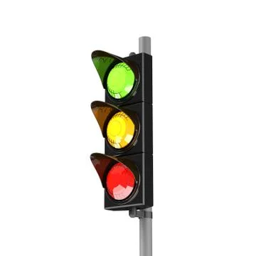 3D traffic stoplight isolated on the white background Stock Illustration