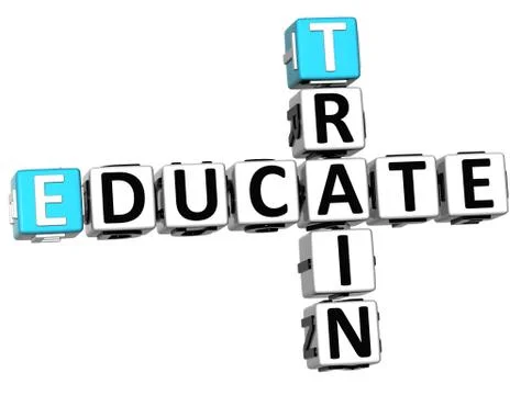 3d train educate crossword Stock Illustration