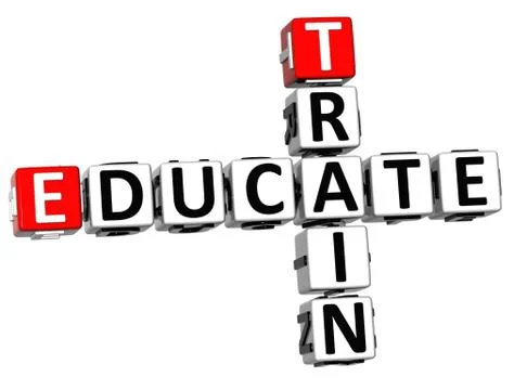 3d train educate crossword Stock Illustration