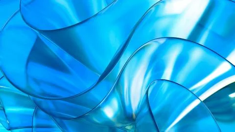3D translucent abstract wave wallpaper background. Shiny curved organic sha.. Stock Illustration