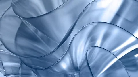 3D translucent abstract wave wallpaper background. Shiny curved organic sha.. Stock Illustration