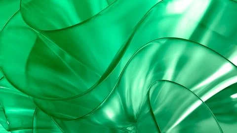 3D translucent abstract wave wallpaper background. Shiny curved organic sha.. Stock Illustration