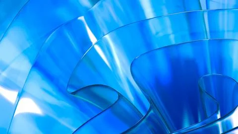 3D translucent abstract wave wallpaper background. Shiny curved organic sha.. Stock Illustration