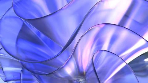 3D translucent abstract wave wallpaper background. Shiny curved organic sha.. Stock Illustration