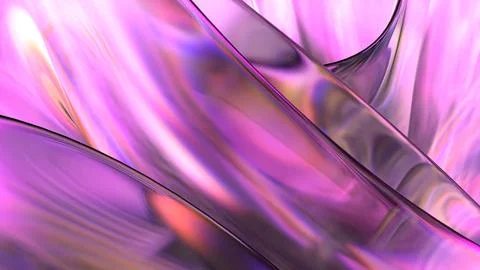 3D translucent abstract wave wallpaper background. Shiny curved flower shape Stock Illustration