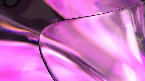 3D translucent abstract wave wallpaper background. Shiny curved flower shape Stock Illustration