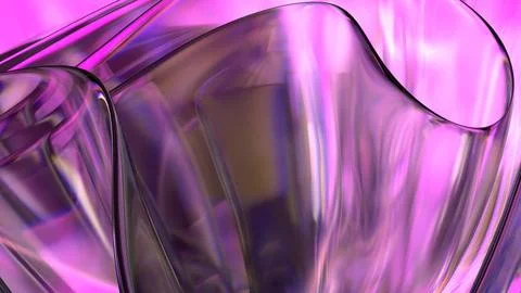 3D translucent abstract wave wallpaper background. Shiny curved flower shape Stock Illustration