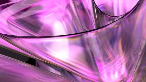 3D translucent abstract wave wallpaper background. Shiny curved flower shape Stock Illustration