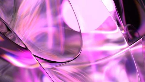 3D translucent abstract wave wallpaper background. Shiny curved flower shape Stock Illustration