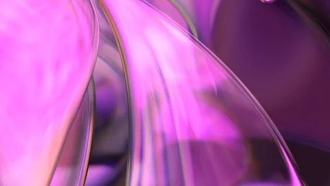 3D translucent abstract wave wallpaper background. Shiny curved flower shape Stock Illustration