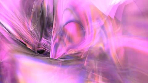3D translucent abstract wave wallpaper background. Shiny curved flower shape Stock Illustration