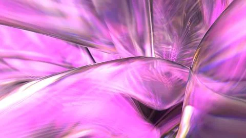 3D translucent abstract wave wallpaper background. Shiny curved flower shape Stock Illustration