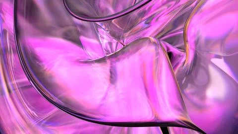 3D translucent abstract wave wallpaper background. Shiny curved flower shape Stock Illustration