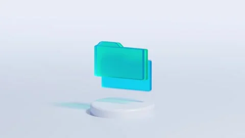 3d translucent folders icon Stock Footage 264571586