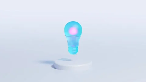 3d translucent glowing lightbulb icon Stock Footage 264571568