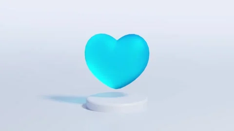 3d translucent heart icon Stock Footage 264571580