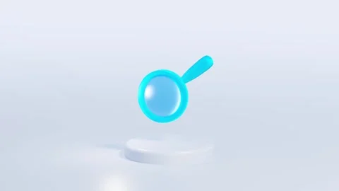 3d translucent magnifying glass  icon Stock Footage 264571573