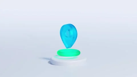 3d translucent navigation pin icon Stock Footage 264571584
