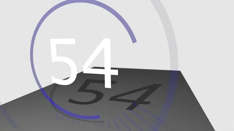 3D Transparent Countdown clock blue Stock Footage 170437761