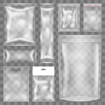 3D Transparent Empty Plastic Food Pack For Brand Ilustração Stock