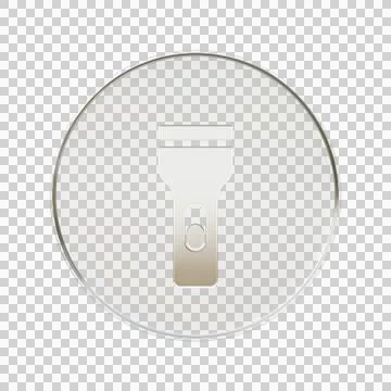 3D transparent glass flashlight icon button Stock Illustration