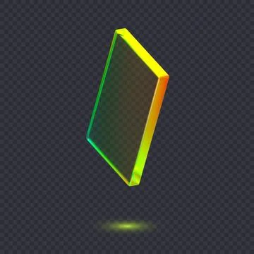 3d transparent glossy abstract cube or shape with dispersion effect. Stock Illustration