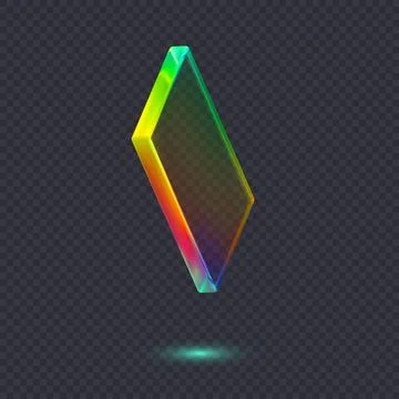 3d transparent glossy abstract cube or shape with dispersion effect. Illustrazione stock