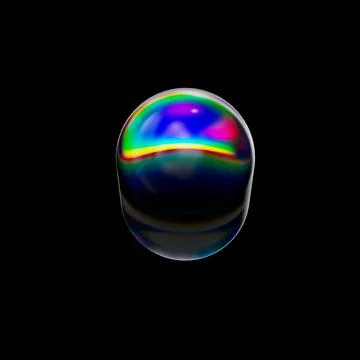 3d Transparent glossy capsule with dispersion effect. Rainbow colors reflection 스톡 일러스트