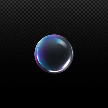 3D transparent glossy crystal sphere with holographic dispersion effect, vector 스톡 일러스트