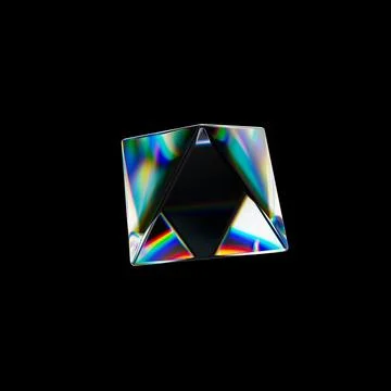 3d Transparent glossy geometric objects with dispersion effect. Rainbow colors Ilustración de archivo