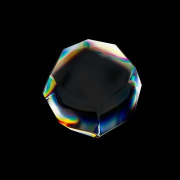 3d Transparent glossy geometric objects with dispersion effect. Rainbow colors Ilustración de archivo