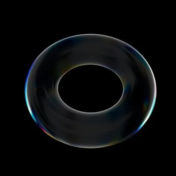 3d Transparent glossy ring with dispersion effect. Rainbow colors reflection Illustrazione stock