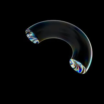 3d Transparent glossy semi-ring with dispersion effect. Rainbow colors Stock Illustration