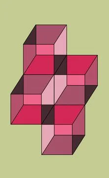 3D Transparent Isometric Cube Stack Vector Illustration Stock Illustration